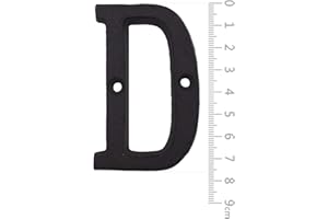 BetLight House Address Letters- 3 Inch High Innovative Wrought Iron Numbers, Vintage Nail on Die Cast Mailbox Letters,Letter D