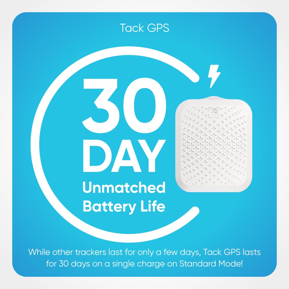 Tack GPS Plus [Lowest Monthly fee| 30 Days Battery Life| FCC Certified] - Child, Kids, Pet, Dog, Cat, Elderly, Alzheimer, Car, Vehicle, Bike, Tracking device. GPS + WiFi Positioning + Indoor Elevation