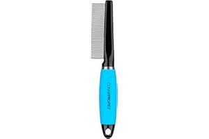 CONAIRPRO DOG & CAT CONNAIRPRO dog & cat - Cat Comb for Matted Fur - Shedding and Cat Grooming Tool, Stainless Steel Bristles with Memory Grip Gel, Ideal for All Cat Breeds