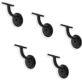 ZAUYX 5 Pack 3 Inch Matte Black Handrail Stair Brackets - Heavy Duty Stair Brackets Support for Stairways
