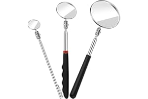 3 Pieces Telescoping Inspection Mirror Inspection Tool for Check the Condition of Vehicle, Observe the Eyelashes, Mouth and O