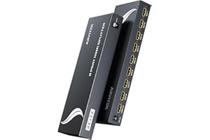 Arvitek HDMI Splitter 1 in 8 Out,1x8 HDMI Duplicator w/Power Adapter, Supports 4K@30Hz,Metal Housing,Plug & Play for TV Monitor Projector (Mirror only)