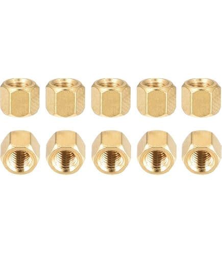 Uxcell M4 X 35mm Brass Hex Standoff Spacers - 25 Pack Female Threaded Pillar Nuts