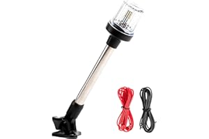 EVERBEAM Adjustable Stainless Steel Anchor Light for Fishing Boats and Marine Vessels - Gives 360 Degree Visibility for 3 Nau