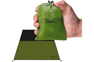Frelaxy Pocket Picnic Blanket, Waterproof Sandproof Beach Mat, Compact Camping Tarp for Festivals, Hiking, Travel, Outdoor Re