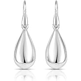 AeraVida Sterling Silver Teardrop Earrings for Women | Dangle Drop Earrings with Fish Hook – Modern Hypoallergenic Lightweight Jewelry for Business Casual Looks or College Gift Ideas