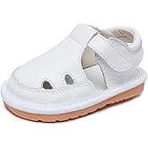 AtalskeToddler Girls Squeaky Shoes Flower Punch Baby Mary Jane Flats Sandals (Removable Squeakers)