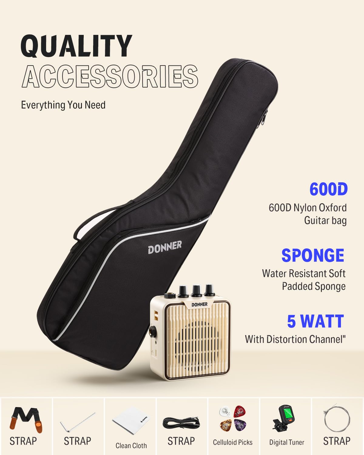 Donner 30 Inch Kids Electric Guitar Beginner Kits ST Style Mini Electric Guitar for Boys Girls with Amp, 600D Bag, Tuner, Picks, Cable, Strap, Extra Strings, DSJ-100, Red