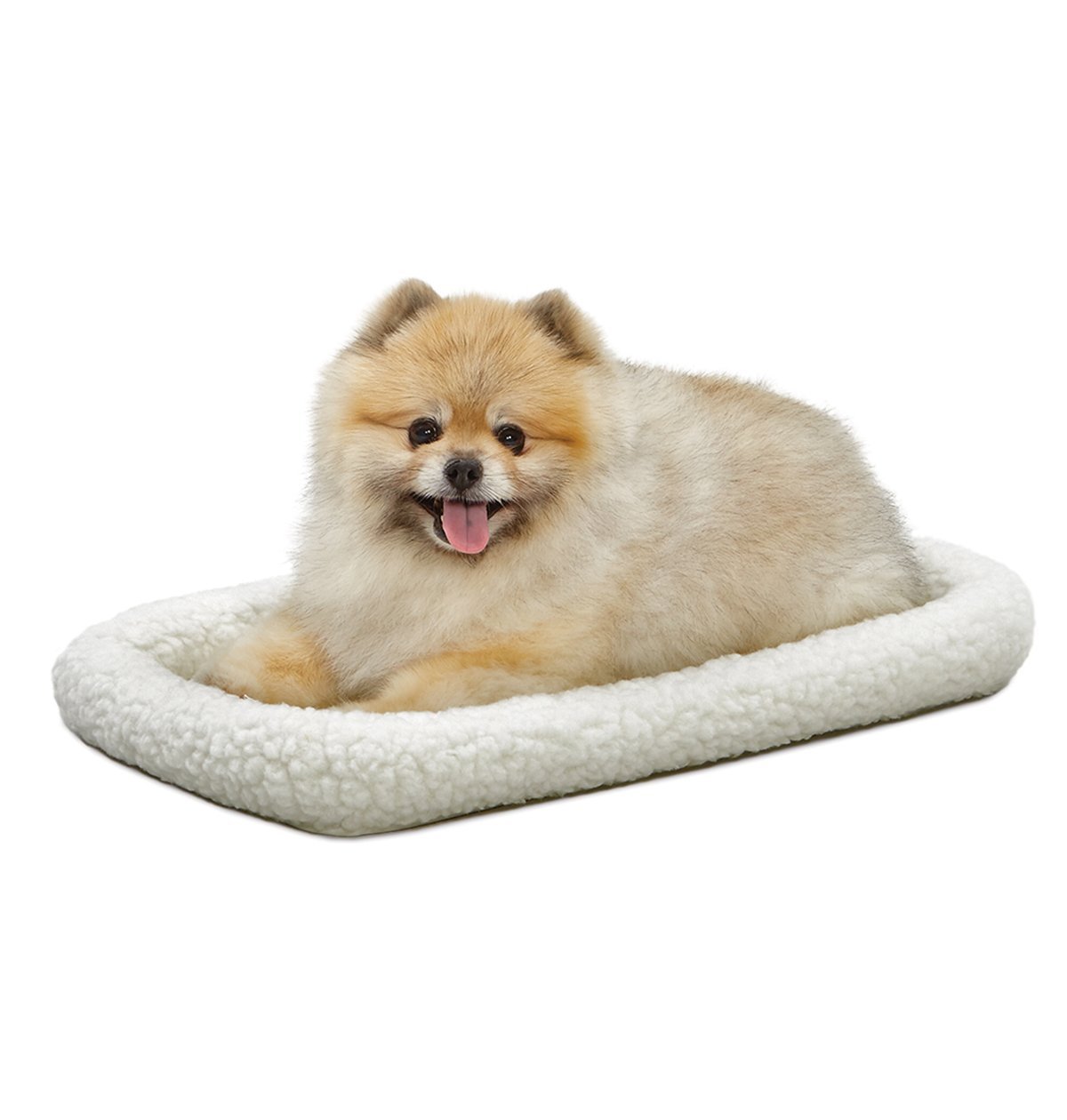 MidWest Homes for Pets QuietTime XS Dog Bed – White Fleece Bolster, Ultra-Soft and Machine Washable, Fits 59 cm Crates and Carriers, for Small Dogs and Cats — image 1