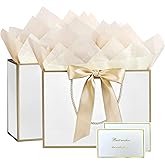 Large Gift Bags,2Pcs Paper Gift Bag with 4 Tissue Paper and 2 Greeting Cards, Present Bags with Handles for Women Girls Bridesmaid Birthday Valentines Wedding Party (12.6" x 9.84" x 4")(B)