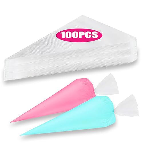 Piping Bags, Pastry Bags 16 Inch 100pcs, Disposable Icing Piping