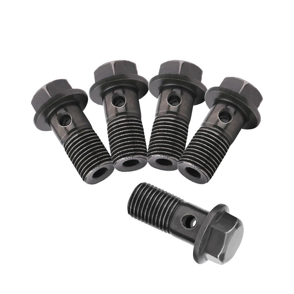 Keenso Brake Banjo Bolt, 5pcs Motorcycle Banjo Bolts & Washers for Brake Caliper Master Cylinder M10 x1.25/M10 * 1.0mm(M10×1mm) Automotive Interior and Exterior
