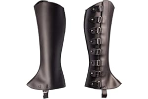 Degpum Medieval Knight Retro Armor Boot Covers,Pirate Boot Covers,Boot Covers Costume,Medieval Boot Covers Men Medieval Leg Covers PU Leather Leg Guards,Black Boot Covers Mens Costume