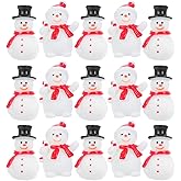 DECHOUS 20Pcs Mini Snowman Figurines Resin Christmas Mini Figures Tiny Snowman Ornaments for Crafts, Xmas Micro Landscape, Holiday Decor, Snow Globes Accessories