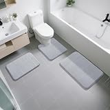 Yimobra Memory Foam U-Shaped Bath Mat 61x51cm Non-Slip Silver view 7