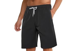zeetoo Mens Swim Shorts 9 Inch Swim Trunks Quick Dry Stretch Bathing Suits Beach Shorts with Mesh Lining
