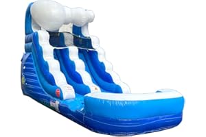POGO BOUNCE HOUSE Inflatable Water Slide for Kids(Without Blower) - 21' x 9' x 12' Foot Backyard Inflatable Slide for Summer Fun - Blue Wave