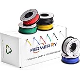 Fermerry 20 AWG Solid Core Wire Spool 50ft Each 6 Colors Flexible 20 Gauge Hook up Wire Kit Electrical Tinned Copper Wire PVC