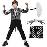 Hqroidd Jack Costume Boys Mask Jumpsuit Cosplay Outfits for Halloween Christmas Props