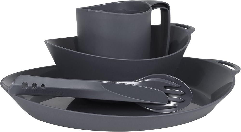 Lifeventure Ellipse Reusable 4-Piece Tableware Set Graphite