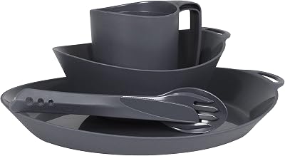 Lifeventure Ellipse Reusable 4-Piece Tableware Set Graphite