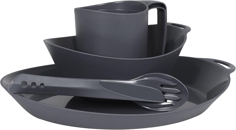 Lifeventure Ellipse Reusable 4-Piece Tableware Set Graphite