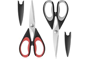 2 Packs Kitchen Shears Kitchen Scissors All Purpose, Stainless Steel Food Scissors Food Cooking Shears for Cutting Meat Fish 