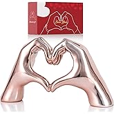 Pink Heart Hands Decor for Living Room Bedroom Bookshelf Coffe Table, Love Centerpieces Aesthetic Statue and Sculpture Boho Wedding Accents Decorations, Knick Knacks Home Decor for Shelves para