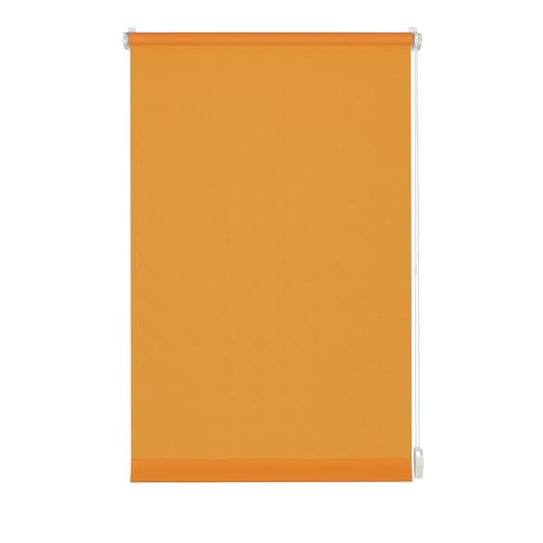 Gardinia Roller Blind for Clamping or Gluing, Daylight Roller Blind, Opaque, Mounting Kit Included, EASYFIX Roller Blind Plain, Orange, 100 x 150 cm (WxH)