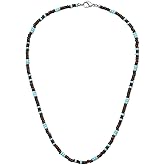 COAI Men's Beaded Necklace, Coconut Shell Turquoise Necklace for Men