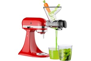 Masticating Juicer Attachment for KitchenAid Stand Mixer, Cold Press Juicer for KitchenAid Mixer Attachments with Dual Feed Chute, Slow Juicer Machine for Vegetables & Fruits by InnoMoon