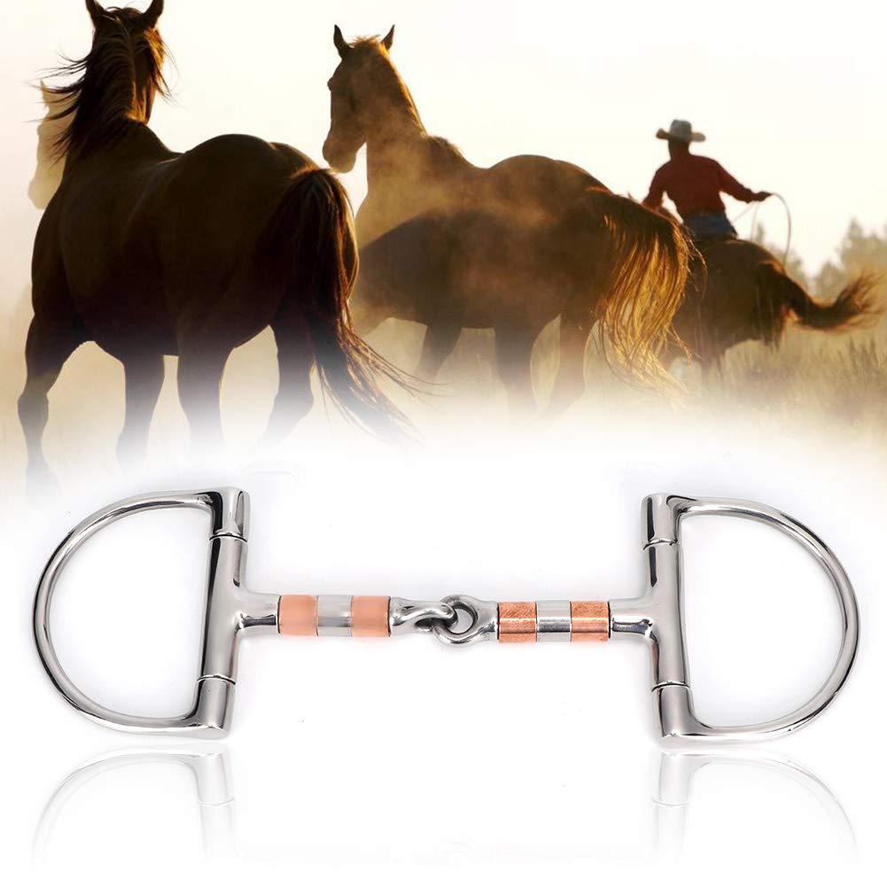 Horse Snaffle 5 Inch Horse Snaffle Bit Horse D Ring Equestrian Supplies Snaffle Bits Horse Tool Horse Mouth Bit Loose Link Bits snaffle bit with copper roller Bits
