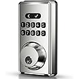 MOUSETRO Keyless Entry Door Lock Deadbolt with Keypad, Digital Smart Locks with Code, Auto Lock, Anti-Peeking Password, Easy Installation, Satin Nickel