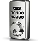 MOUSETRO Keyless Entry Door Lock Deadbolt with Keypad, Digital Smart Locks with Code, Auto Lock, Anti-Peeking Password, Easy Installation, Satin Nickel
