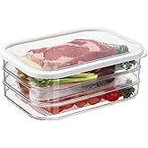 Bronkeeper Stackable Deli Meat Storage Container with Lids for Fridge | Dishwasher Safe, 3 Tiers, Clear, Lunch Meat, Cold Cuts &amp; Cheese Organizer, Meal Prep Storage