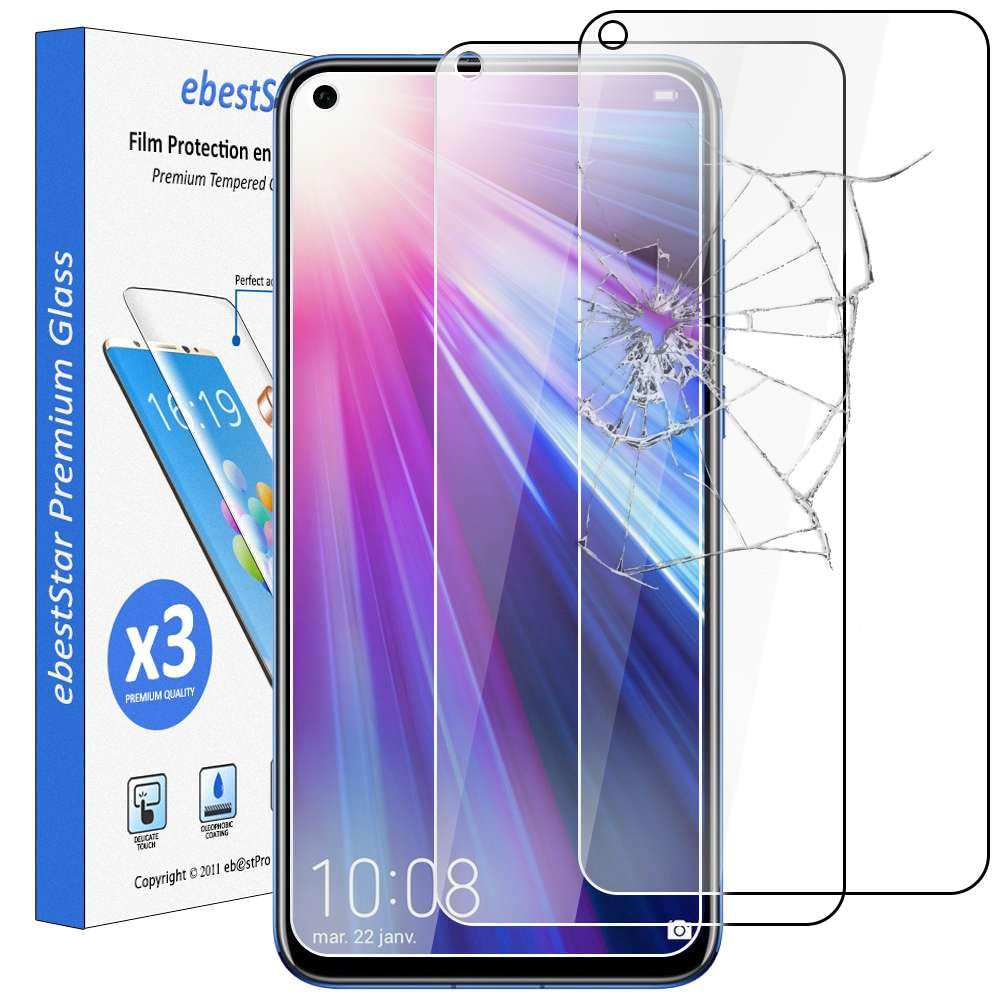 ebestStar - compatible with Honor 20 Screen Protector Premium Tempered Glass [x3 Pack] Shatterproof, 9H 3D Bubble Free [Honor20: 154.3 x 74 x 7.9mm, 6.26'']