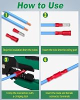 Bolatus 100Pcs Red Bullet Connectors Terminal Insulated Male Female Quick Splice view 6