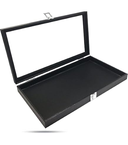 Vitrina Expositora Para Broches Y Medallas De 28x20 Cm | Caja De Sombra Con Fondo De Terciopelo Y Soporte De Madera | Organizador De Alfileres Coleccionables