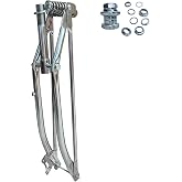 CDHPOWER 26" Bicycle Springer Suspension Fork, 1" Threaded Silver | Headset, Cruiser Chopper Bike, Single Spring, Classical Fork