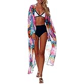 shermie Women's Long Kimono Bohemian Loose Causal Summer Beach Bikini Swimwear Swimsuit Cover Up