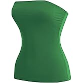 MixMatchy Women's Basic Casual Stretchy Long Bandeau Tube Top Strapless Undershirts