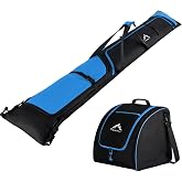GoHimal Ski Bag &amp; Boot Bag Combo, Padded Ski Carrier | Fits Skis Up to 200CM, Fits Boots Up to US13, Safety Reinforced, Water-Resistant, Ski Travel Bag