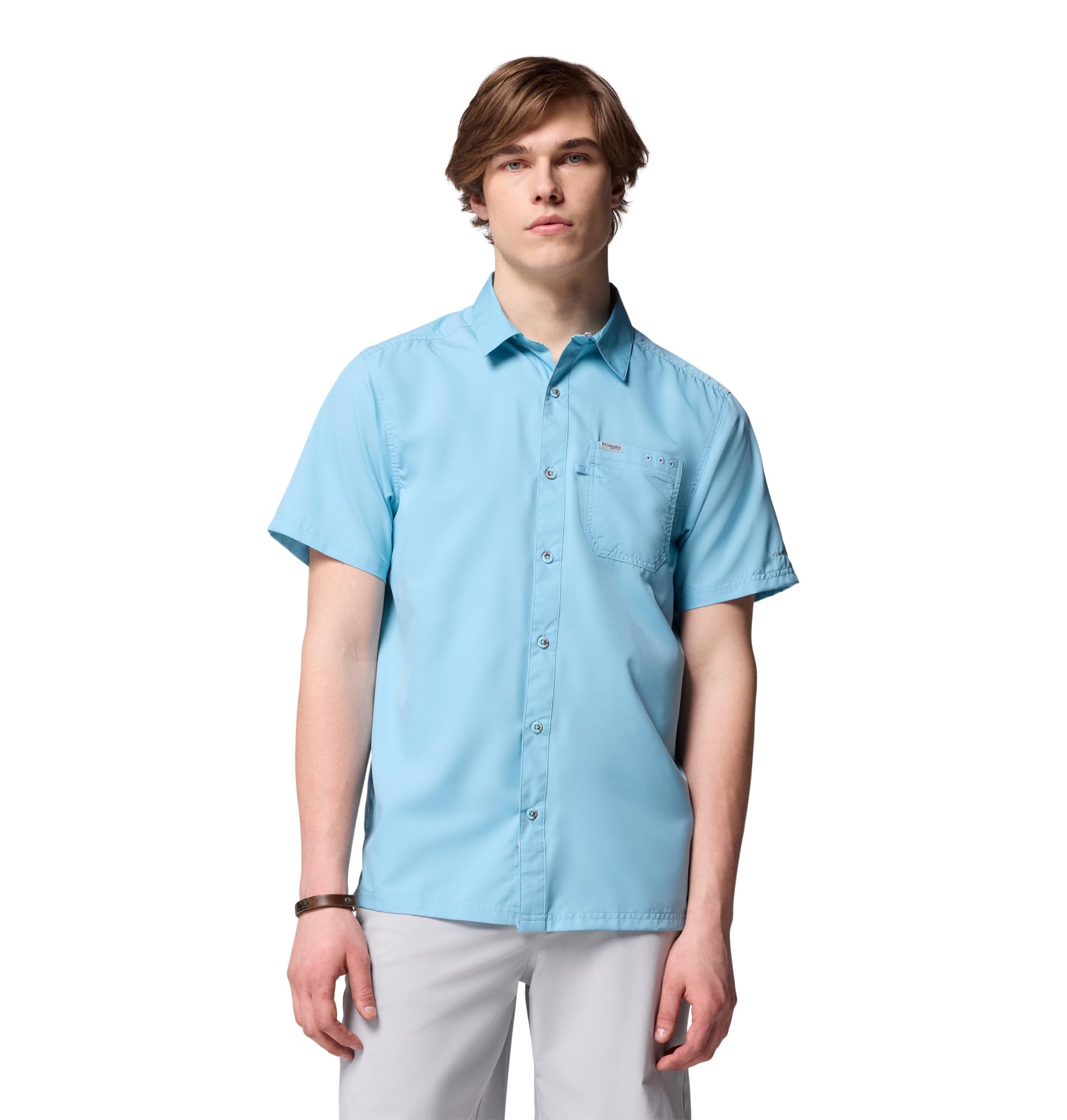 Columbia Mens Slack Tide Short Sleeve Camp Shirt, Vintage Blue, 2X Image Columbia Mens Slack Tide Short Sleeve Camp Shirt, Vintage Blue, 2X Image