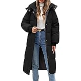 Uikue Women's Long Puffer Coat - Warm Winter Quilted Jacket Full Length Zip Up Down Coat Thickened Puffy Parka with Hood