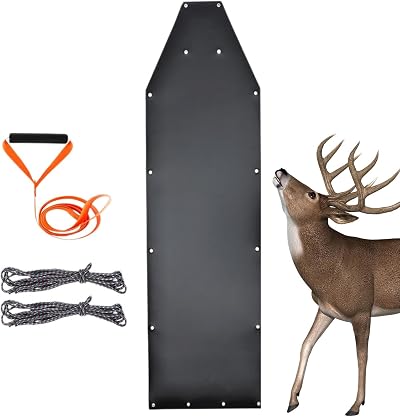 Generico Black PVC Deer Sledge Hunting Transporter Game Slide with Harness Drag