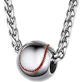 PROSTEEL 316L Stainless Steel 3D Football/Basketball/Volleyball/Baseball/Rugby Ball Cool Necklaces for Men, Sports Players Favors Jewelry, 22inch, Come with Box