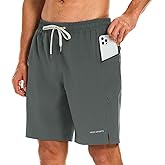 HODOSPORTS Mens Swimsuit Trunks 9" Quick Dry Swim Shorts with Compression Liner and Pockets