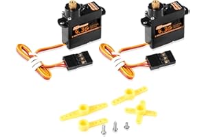 DSPOWER 2PCS 4.3G Mini Servo, RC Micro Digital Servo Motor Metal Gear Coreless Steering Servos for Fixed-Wing Helicopter Airplane Drone 1/24 1/28 RC Car SCX24 Boat Robot Toy