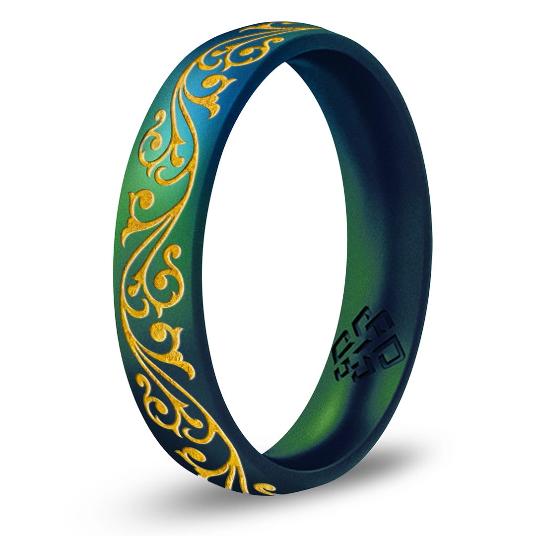 Knot Theory Filigree Silicone Ring - Green with