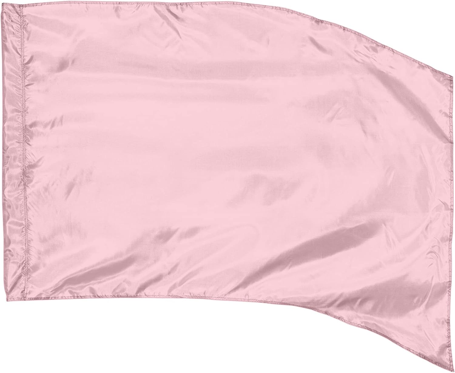 Flags - Light Pink Color Guard Flag, Curved Rectangle Solid Color Flag for Practice, Made of Easy to Clean Poly Silk